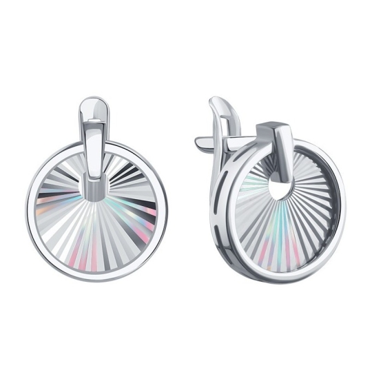 Серьги из белого золота с алмазной гранью