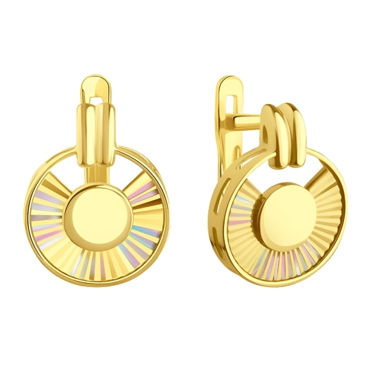 Серьги из лимонного золота с алмазной гранью