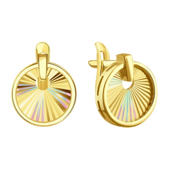 Серьги из лимонного золота с алмазной гранью