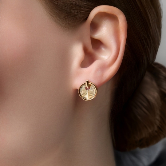 Серьги из лимонного золота с алмазной гранью