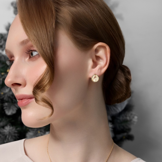 Серьги из лимонного золота с алмазной гранью