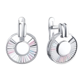 Серьги из белого золота с алмазной гранью