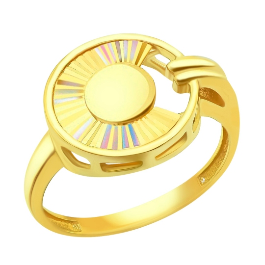 Кольцо из лимонного золота с алмазной гранью