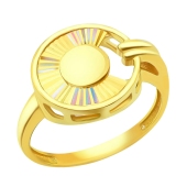 Кольцо из лимонного золота с алмазной гранью