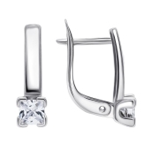 Серьги из серебра с фианитами