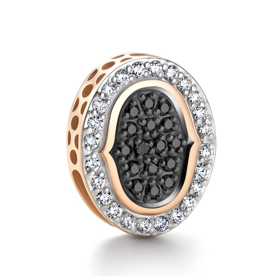 Подвеска из золота с бриллиантами и черными бриллиантами