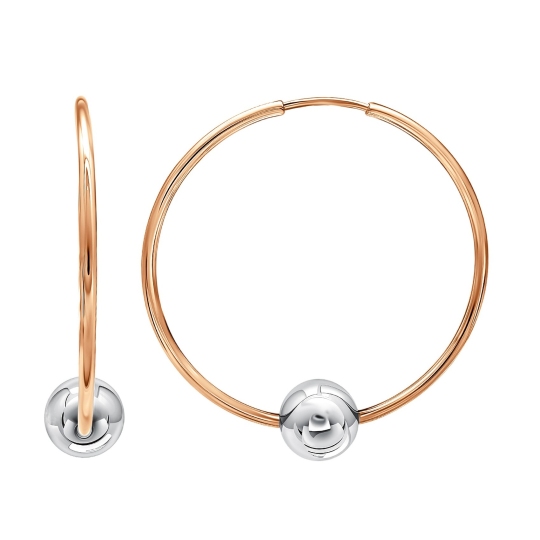 Серьги-конго из комбинированного золота