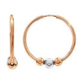 Серьги-конго из комбинированного золота