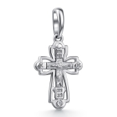 Подвеска-крест из серебра с бриллиантом