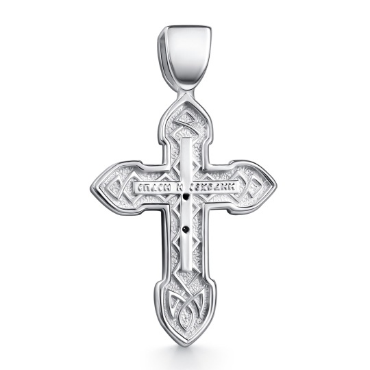 Подвеска-крест из серебра с бриллиантом