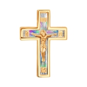Подвеска-крест из золота с алмазной гранью