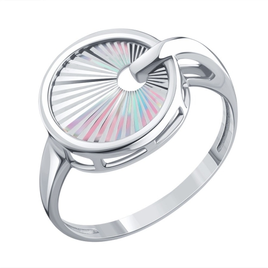 Кольцо из белого золота с алмазной гранью