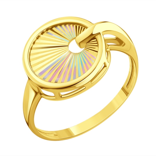 Кольцо из лимонного золота с алмазной гранью