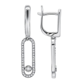 Серьги из серебра с фианитами