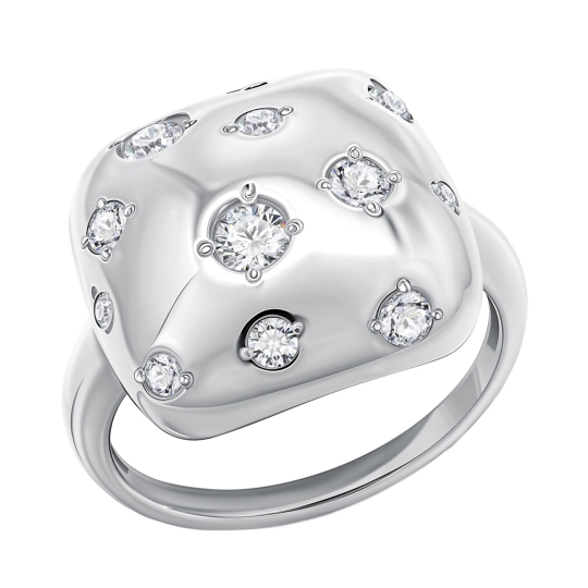 Кольцо из серебра с фианитами