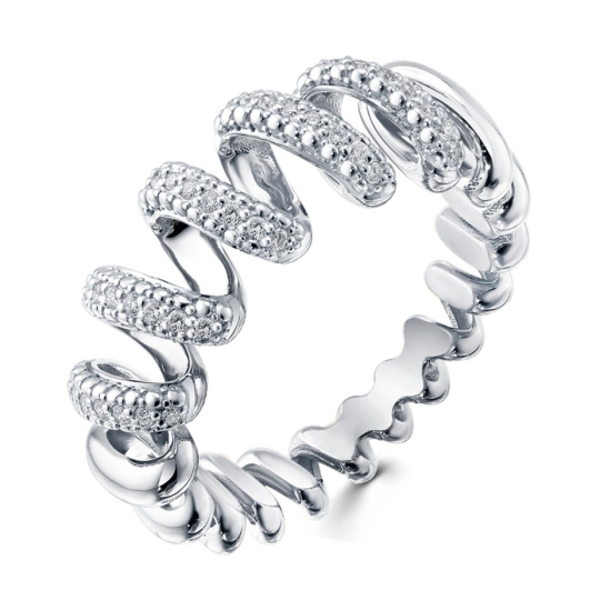 Кольцо из белого золота с бриллиантами