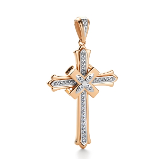 Подвеска-крест из золота с бриллиантами