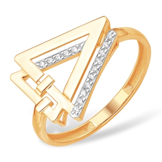 Кольцо из золота с фианитами