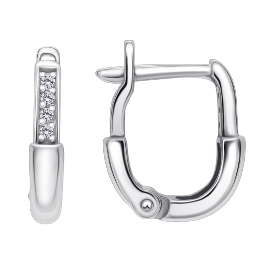 Серьги из серебра с фианитами