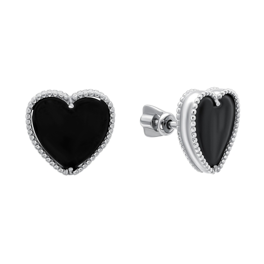 Серьги из серебра с ониксами