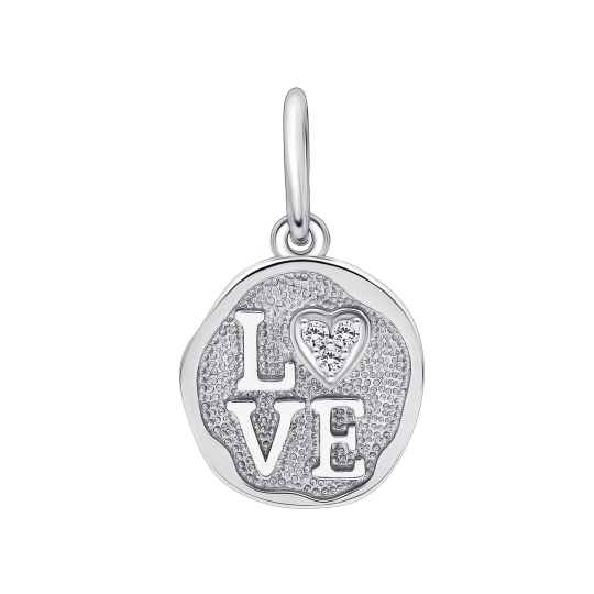 Подвеска из серебра с фианитами