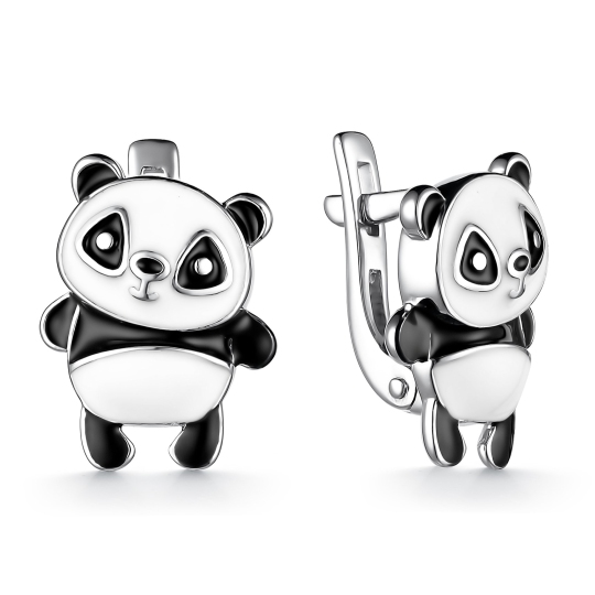 Серьги из серебра с эмалью 