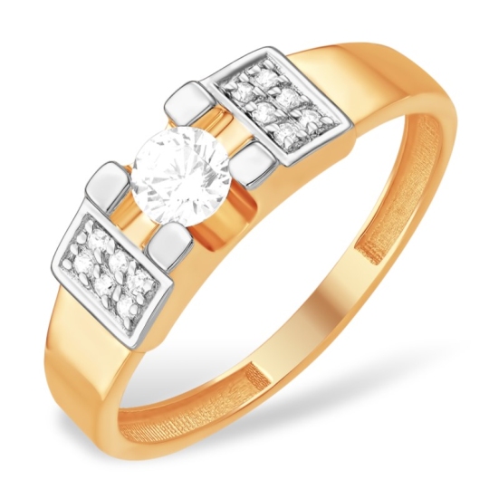 Кольцо из золота с фианитами