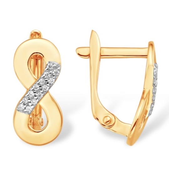 Серьги из золота с фианитами