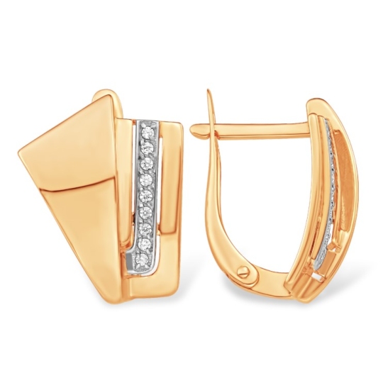 Серьги из золота с фианитами