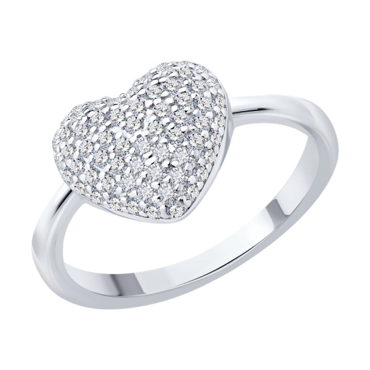 Кольцо из серебра с фианитами