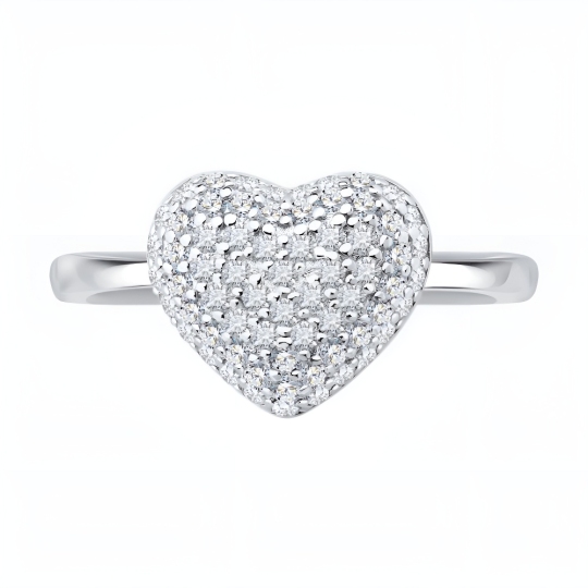 Кольцо из серебра с фианитами