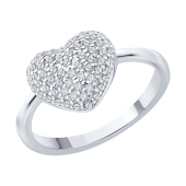 Кольцо из серебра с фианитами