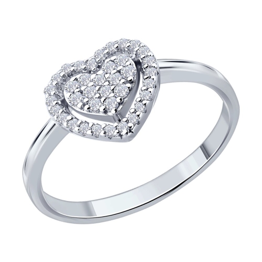 Кольцо из серебра с фианитами