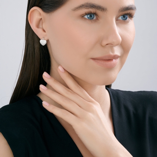 Серьги из серебра с фианитами