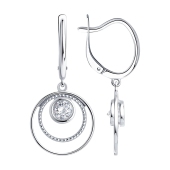 Серьги из серебра с фианитами