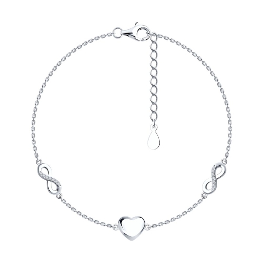 Браслет из серебра с фианитами