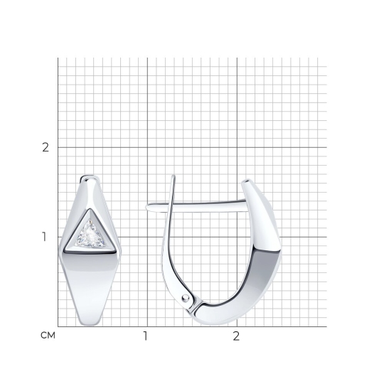 Серьги из серебра с фианитами