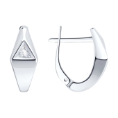 Серьги из серебра с фианитами