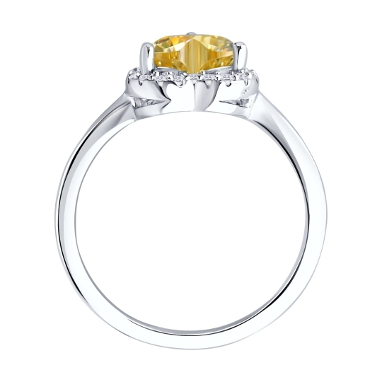 Кольцо из серебра с фианитами