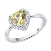 Кольцо из серебра с фианитами