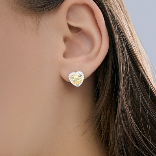 Серьги из серебра с фианитами