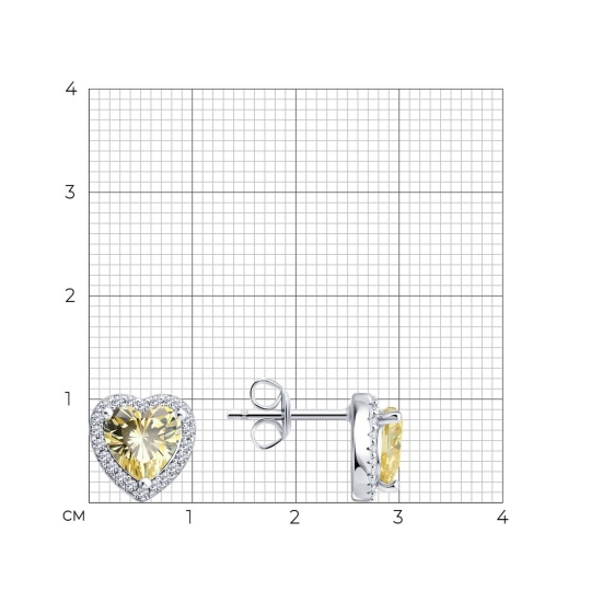 Серьги из серебра с фианитами