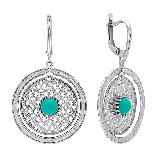 Серьги из серебра с бирюзой