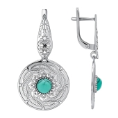 Серьги из серебра с бирюзой