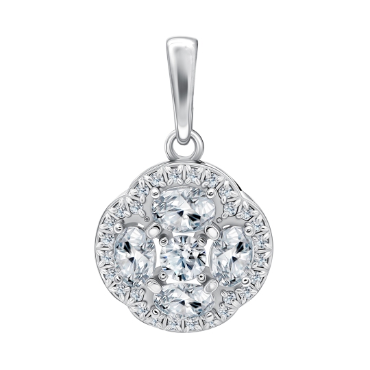 Подвеска из серебра с фианитами