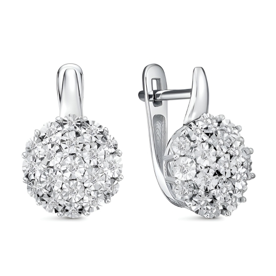 Серьги из белого золота с бриллиантами