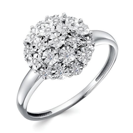 Кольцо из белого золота с бриллиантами