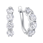 Серьги из серебра с фианитами
