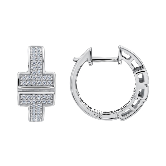 Серьги из серебра с фианитами