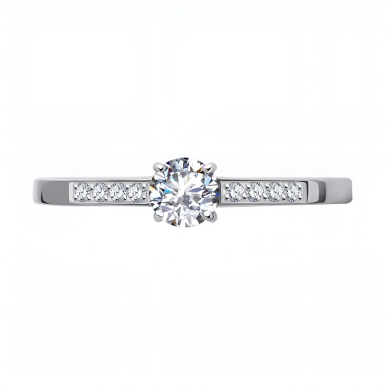 Кольцо из белого золота с фианитами